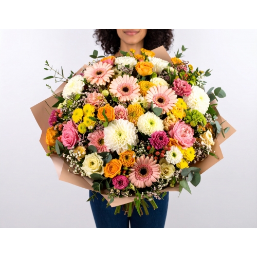 Большой букет цветов микс