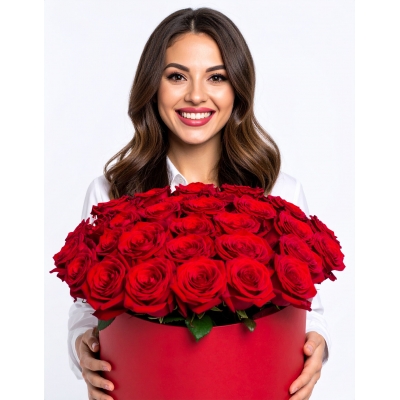 Букет 51 красная роза "Париж"