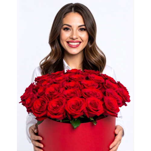 Букет 51 красная роза "Париж"