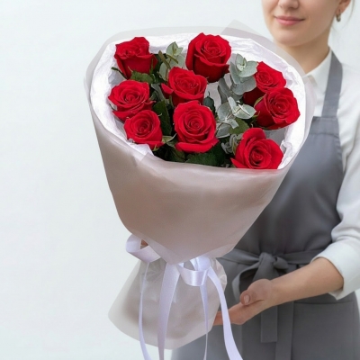 Букет 9 красных роз