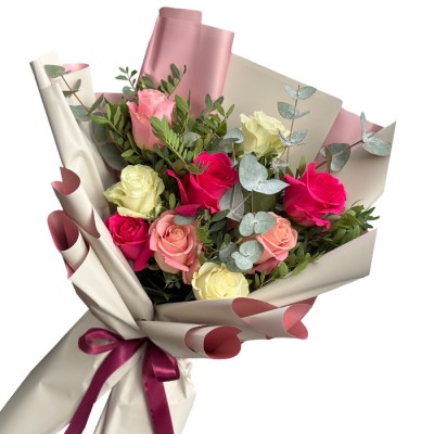 Букет 9 роз микс