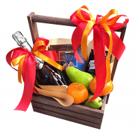 Подарочный фруктовый набор в деревянном ящике
