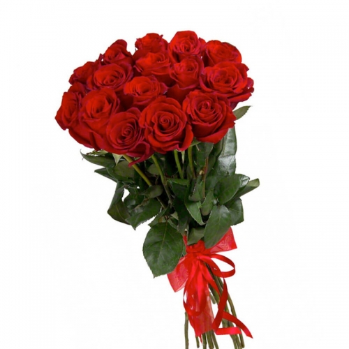 Букет из 15 красных роз 80см, "Таинственный танец"