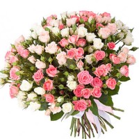 Букет из 51 кустовой розы, "Красота"