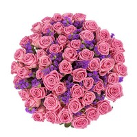 Букет из 51 розовой розы, 60см "Подарок любимой"